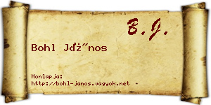 Bohl János névjegykártya