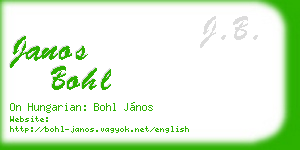 janos bohl business card