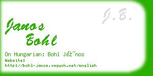 janos bohl business card